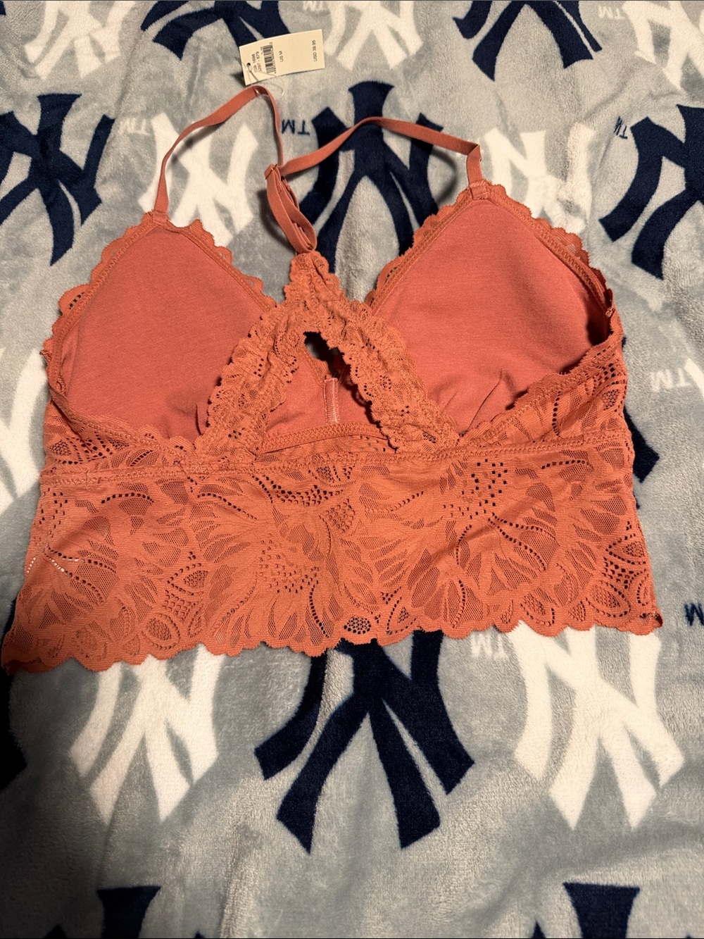 aerie Lace Longline Bralette in Rust